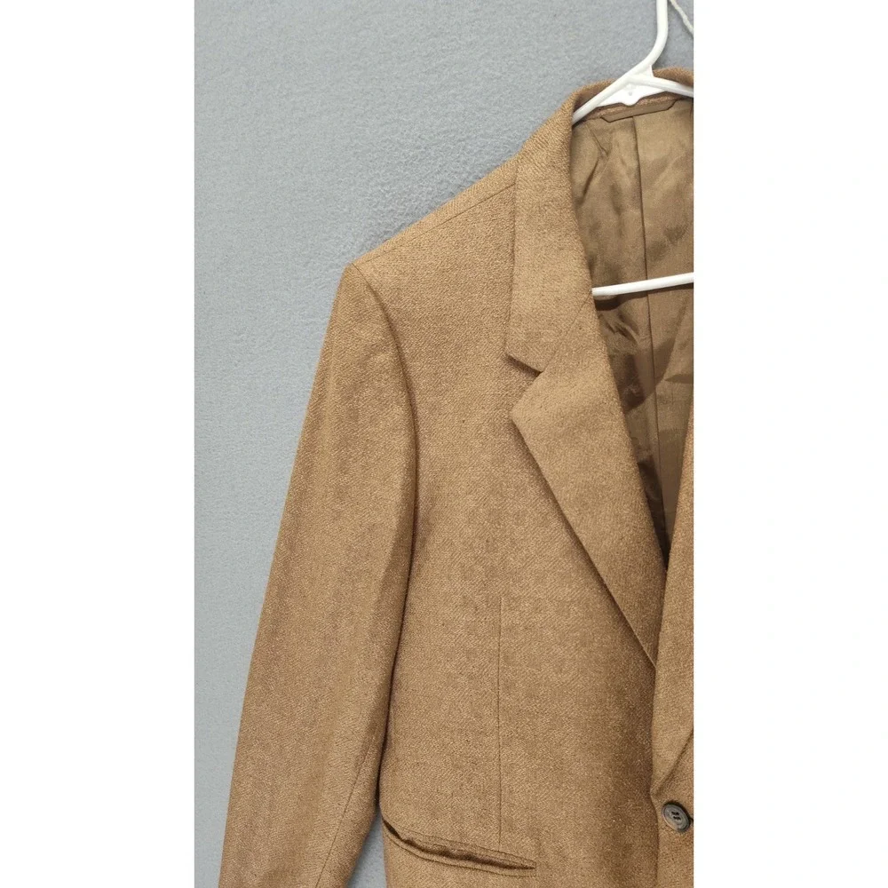 Amalfe Orsini Men Blazer 42 Brown Wool Blend Casual Tweed Style Two Button Coat